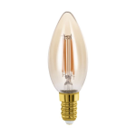 LAMPADINA LED E14 4W CANDELA 2700K VETRO AMBRATO A FILAMENTO 270 LUMEN Ø3.5  9.8