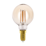 LAMPADINA LED E14 4W MINI GLOBO 2700K VETRO AMBRATO A FILAMENTO 350 LUMEN Ø6  9.5