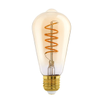 LAMPADINA LED E27 4W ST64 2700K VETRO AMBRATO A FILAMENTO 245 LUMEN Ø6.4  14.2