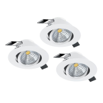 TRE FARETTI DA INCASSO LED 3 X 6W SALICETO 4000K 1350Lm REGOLABILE