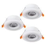 KIT 3 FARETTI INCASSO CALONGE LED 3 X 4,8W 3000K 1860Lm STRUTTURA POLICARBONATO BIANCO Ø100 x 45 Foro Ø70