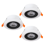 KIT 3 FARETTI CALONGE LED 3X4,8W 3000K 1860Lm POLICARBONATO BIANCO E NERO Ø100 x 45 Foro Ø70