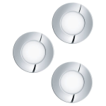 KIT 3 FARETTI PANNELLI FUEVA 1 LED 3 X 2,8W 3000K 1050Lm ALLUMINIO CROMATO Ø85 Foro Ø74