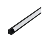 PROFILO PER STRISCE LED AD ANGOLO 1MT CORNER PROFILE 2 ALLUMINIO NERO 18 MM CON COPERTURA E TAPPI 100 x 1.8 H1.8