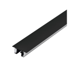 PROFILO PER STRISCE LED LINEARE DOPPIA ILLUMINAZIONE 1MT SURFACE PROFILE 4 ALLUMINIO NERO 18 X 48 MM CON COPERTURA E TAPPI 100 x 1.8 H4.8