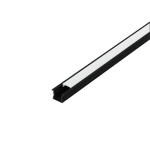 PROFILO PER STRISCE LED DA INCASSO 1MT RECESSED PROFILE 1 ALLUMINIO NERO 23 X 15 MM CON COPERTURA E TAPPI 100 x 2.3 H1.5