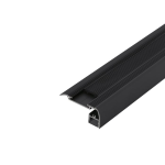 PROFILO PER STRISCE LED SEGNAPASSO GRADINI 2MT SURFACE PROFILE 5 ALLUMINIO NERO 80 X 50 MM CON COPERTURA E TAPPI 200 x 8 H5