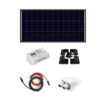 KIT FOTOVOLTAICO 110W PER CAMPER BARCHE E CARAVAN PANNELLO 110W REGOLATORE DI CARICA SUPPORTO E PROLUNGA