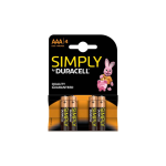  Duracell Simply Batterie 4pz MiniStilo LR03 MN2400 AAA