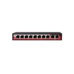 Switch PoE - 8 porte PoE + 2 Uplink RJ45 - Velocità 10/100 Mbps - Funzioni: Ai VLan/QOS/CCTV Extend/PoE - Norma IEEE802.3at (PoE) / af (PoE+) - Fino 96W in totale per tutte le porte