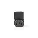 Extension Plug | IEC-320-C13 | IEC-320-C14 | Angolari 90° | Placcato nickel | PVC | Nero | Busta | 1 pz.