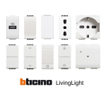 FRUTTI BTICINO LIVINGLIGHT PRESE INTERRUTTORI DEVIATORI FALSO POLO RJ43 RJ11 USB BIANCO