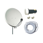 KIT TV SATELLITARE EMME ESSE PARABOLA 80CM + LNB SINGOLO + CAVO COASSIALE 5MM 20 METRI CONNETTORI F