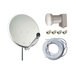 KIT TV SATELLITARE EMME ESSE PARABOLA 80CM + LNB TWIN + CAVO COASSIALE 5MM 20 METRI CONNETTORI F