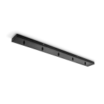 ROSONE RETTANGOLARE GSOB21 A 5 FORI IN METALLO FINITURA NERO SATINATO 900 X 95 MM