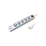 Multipresa 5 pos bipasso/schuko + USB spina16A + interr.