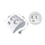 Multipresa da tavolo 2pos Schuko + 3 USB spina Schuko +inter