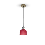 LAMPADARIO CON PORTALAMPADA E27 MAX 60W VETRO ROSSO 145MM