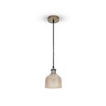 LAMPADARIO CON PORTALAMPADA E27 MAX 60W VETRO AMBRA 145MM