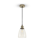 LAMPADARIO CON PORTALAMPADA E27 MAX 60W IN VETRO VINTAGE TRASPARENTE 140MM