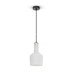 LAMPADARIO CON PORTALAMPADA E27 MAX 60W IN VETRO BIANCO CHIARO