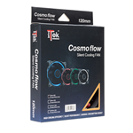 ITEK Ventola per case Cosmo Flow - 12cm, LED Bianco Circolare, 3+4pin, silenziosa