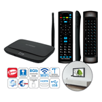 ANDROID TV BOX WIFI INTERNET SMART TV FULL HD 1080P WIFI 8GB 4.2.2 QUAD CORE TASTIERA GIROSCOPIO