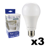 KIT 3 LAMPADINE LED GOCCIA E27 20W LUCE CALDA 3000°K 1600 LUMEN 105W 25000 ORE