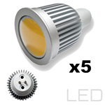 KIT 5 FARETTI MR16 GU5.3 5W LUCE CALDA 45W 3000K SUIMING