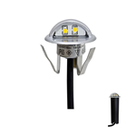 PUNTO LUCE LED SEGNA PASSO IP65 12V 1W 90° LUCE CALDA 3000K 35MM ZINCO 17LM