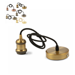 LAMPADARIO CON PORTALAMPADA E27 MAX 60W PENDENTE IN BRONZO MARRONE