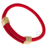 Creative-Bracelet in tessuto Effetto Seta Rosso RM09. Chiusura scorrevole in legno