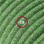 CAVO ELETTRICO ROTONDO 2X0.75 IN COTONE COLORE VERDE BRONTE PREZZO AL METRO