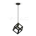 PENDENTE E27 LAMPADARIO PORTALAMPADA GEOMETRICO NERO OPACO 3D QUADRATO