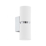 APPLIQUE PASSA 2 X GU10 LED 2 X 3,3W INCLUSA STRUTTURA IN METALLO BIANCO E CROMATO 6 x 8.5 H17