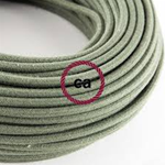 CAVO ELETTRICO ROTONDO 2X0.75 IN TESSUTO COLORE VERDE / GRIGIO PREZZO AL METRO