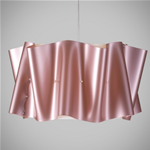 FOLIO PKM Rosa Metallico MM Company Sospensione 60Øx32h 1x60W E27 TR150 Trasparente 150 cm MT-K Metallo cromato