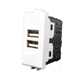 PRESA USB 2 DOPPIA PRESA 2A 821A/ LIVING BIANCO