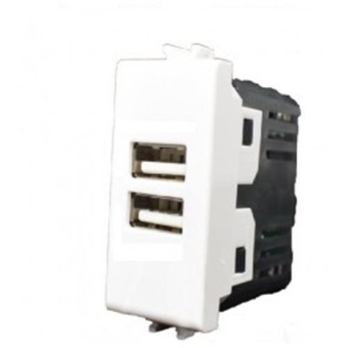 821B/LGT - PRESA USB 2 DOPPIA PRESA 2A 821A/ LIVING BIANCO - TOT